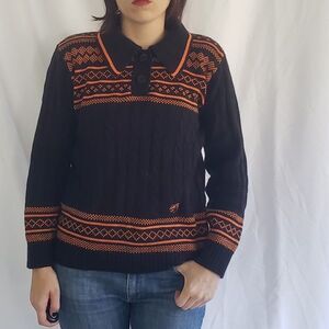 70s Black‎ and Orange Arctic Cat Sweater
